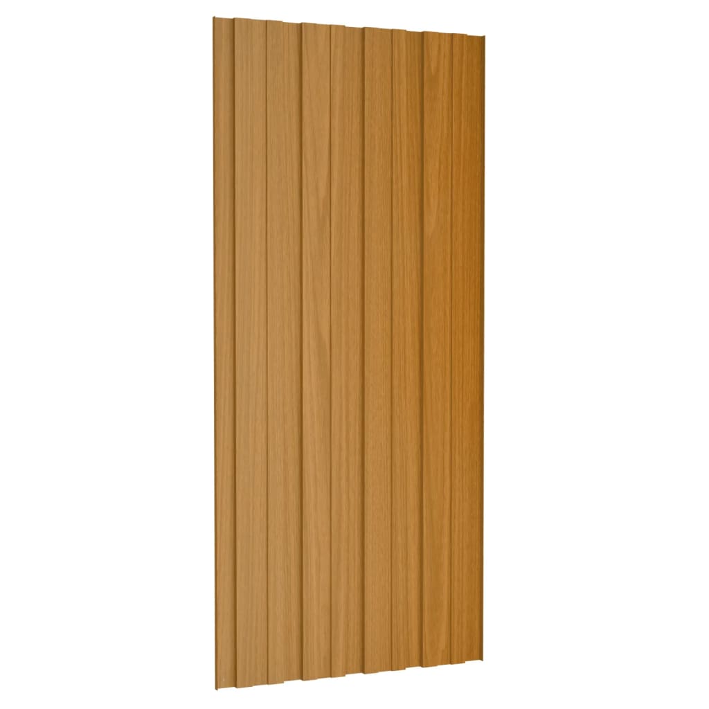 Pannelli da Tetto 36 pz Acciaio Zincato Legno Chiaro 100x45 cm