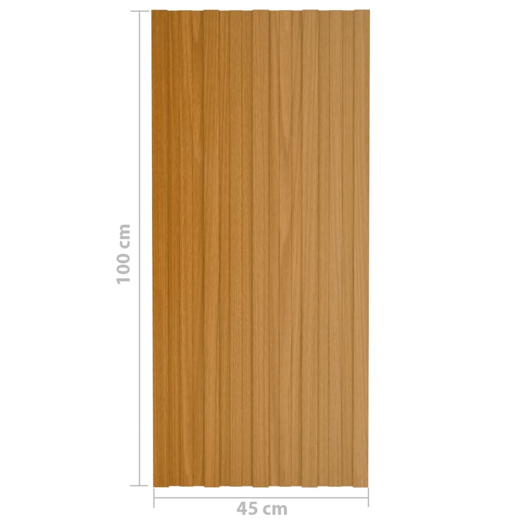 Pannelli da Tetto 36 pz Acciaio Zincato Legno Chiaro 100x45 cm