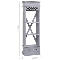 Credenza Alta 60x30x175 cm in Legno Massello di Mogano 337086