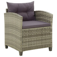 Sedia da Giardino con Cuscini in Polyrattan Grigio cod mxl 23224