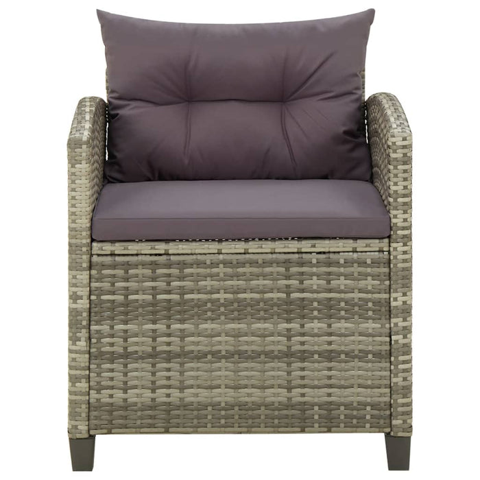 Sedia da Giardino con Cuscini in Polyrattan Grigio 316872