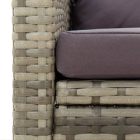 Sedia da Giardino con Cuscini in Polyrattan Grigio cod mxl 23224