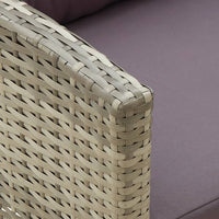 Sedia da Giardino con Cuscini in Polyrattan Grigio cod mxl 23224