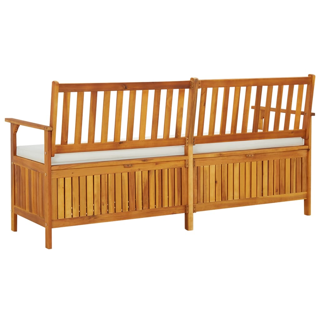 Panca da giardino mobili da giardino per esterni terrazza portaoggetti con cuscino 170 x 63 x 84 cm legno massello di acacia 02_0011799