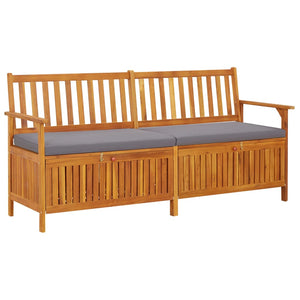 Panca da giardino mobili da esterno terrazza portaoggetti con cuscino 170 cm in legno massello di acacia 02_0011801