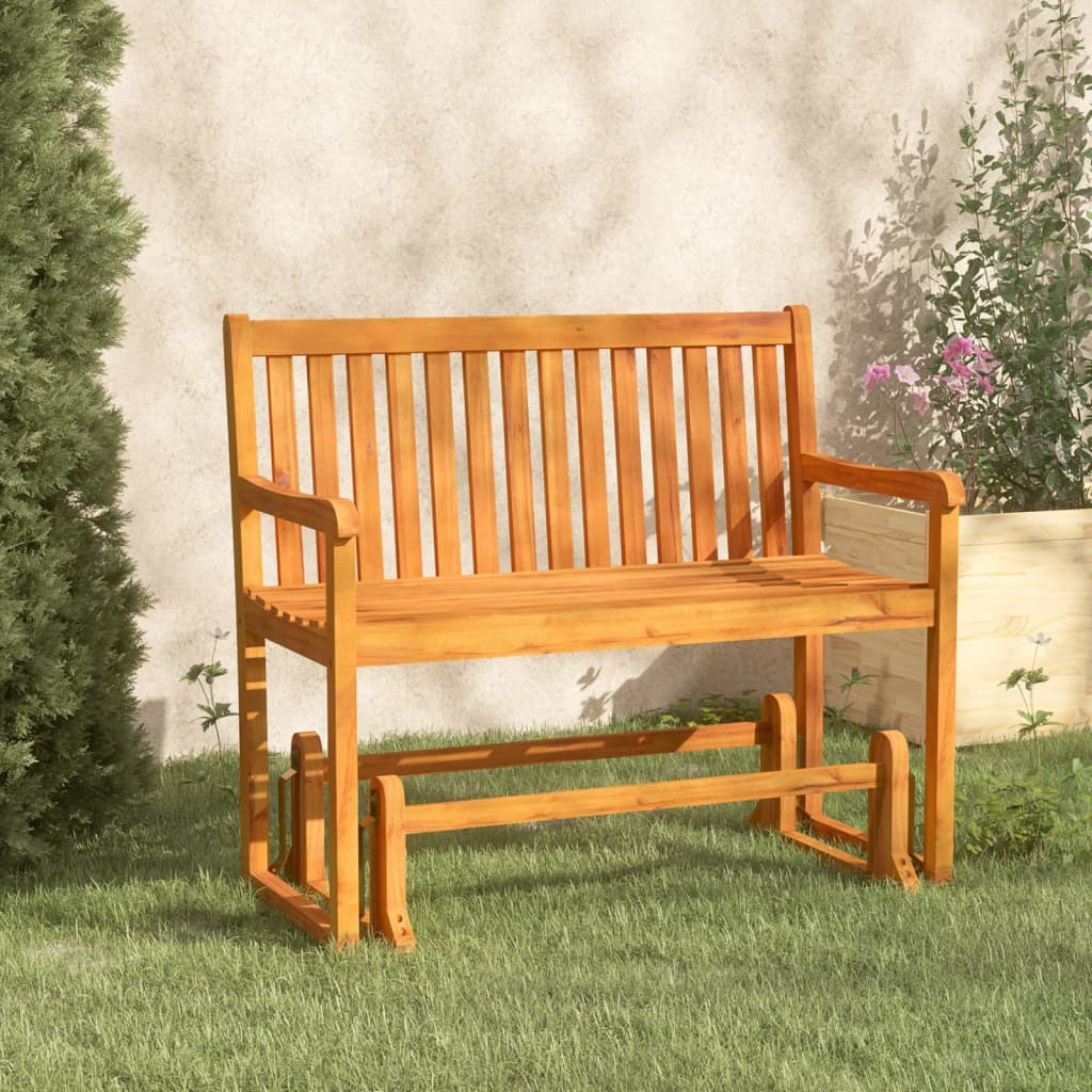 Panchina da Giardino a Dondolo 110 cm Legno Massello d'Acacia 316608