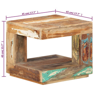 Tavolino da Salotto 45x45x40 cm in Legno Massello di Recupero cod mxl 6370