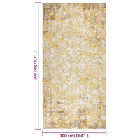 Tappeto da Esterni a Tessitura Piatta 100x200 cm Giallo 317045
