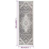 Tappeto da Esterni a Tessitura Piatta 80x250 cm Grigio Chiaro cod mxl 69458