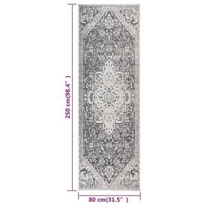 Tappeto da Esterni a Tessitura Piatta 80x250 cm Grigio Chiaro 317051