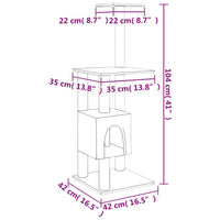 Tiragraffi per gatti Mobili per arrampicata su torre Tiragraffi piattaforma da arrampicata con tiragraffi in sisal 104 cm crema 02_0022449