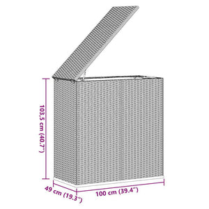 Contenitore Cuscini da Giardino Rattan PE 100x49x103,5 cm Nero 317223