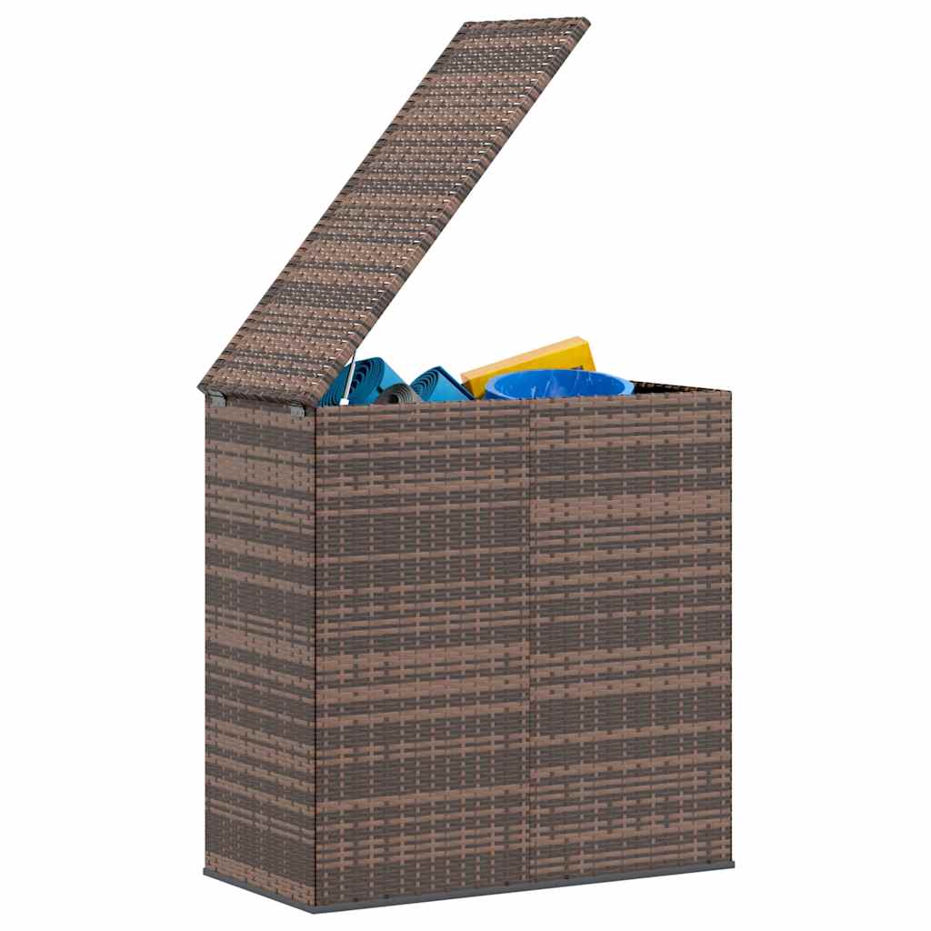 Contenitore da Giardino in Rattan PE 100x49x103,5 cm Marrone 317224