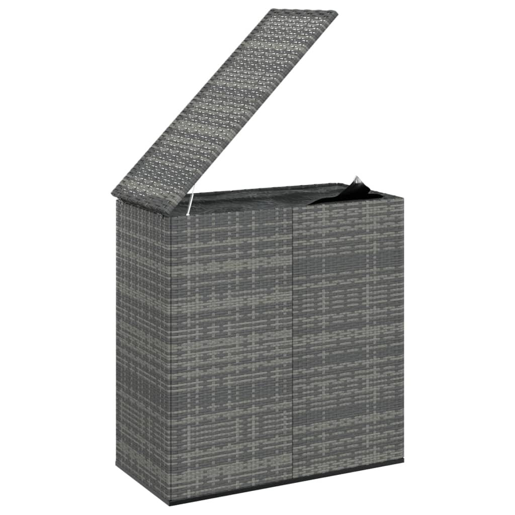 Contenitore da Giardino in Rattan PE 100x49x103,5 cm Grigio cod mxl 78457