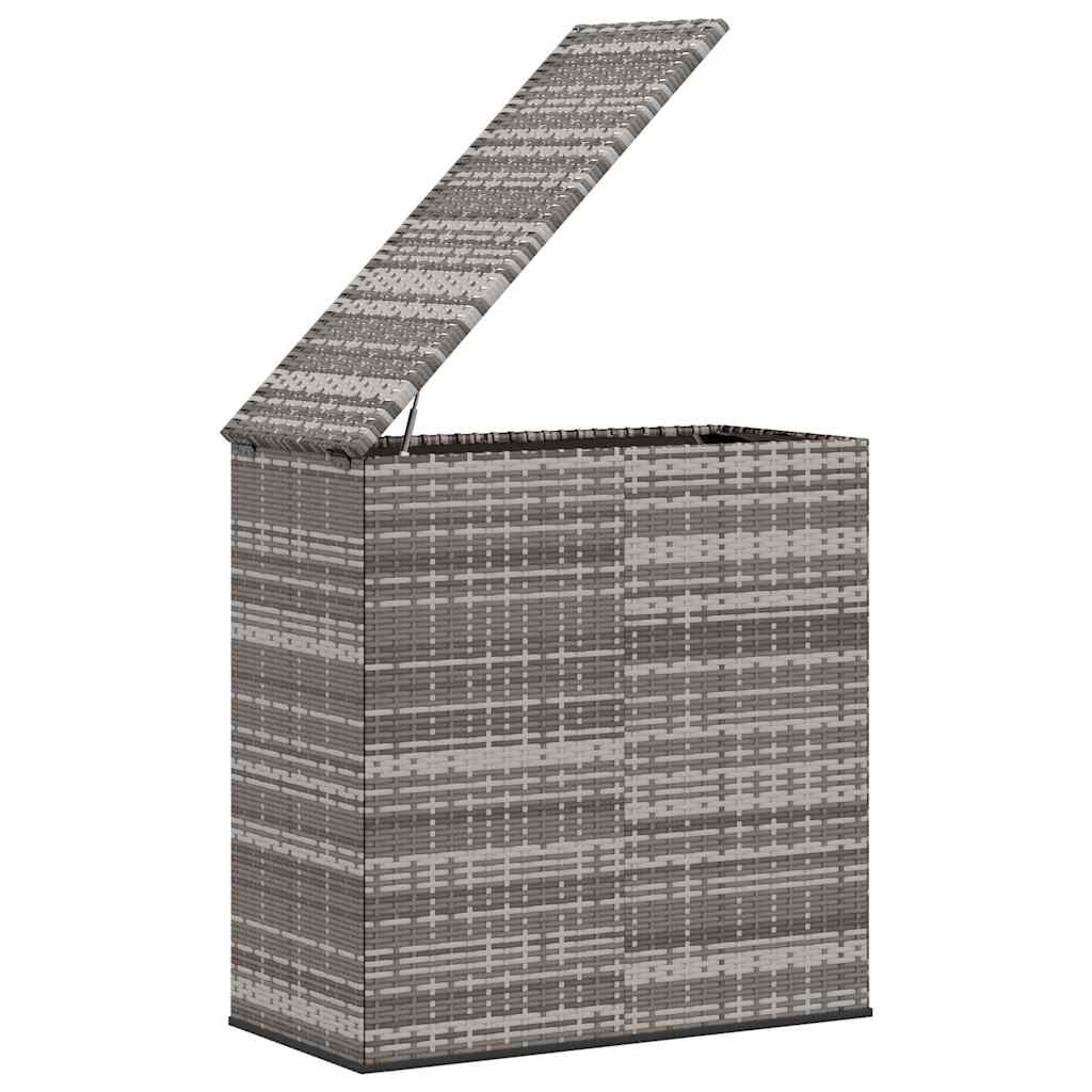 Contenitore da Giardino in Rattan PE 100x49x103,5 cm Grigio 317225