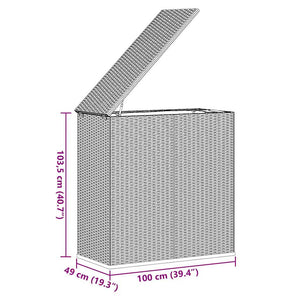 Contenitore da Giardino in Rattan PE 100x49x103,5 cm Grigio 317225