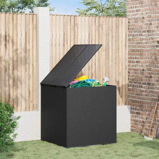 Contenitore da Giardino in Rattan PE 100x97,5x104 cm Nero 317226