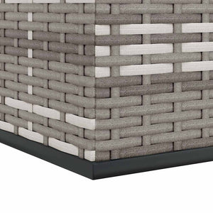 Contenitore da Giardino in Rattan PE 100x97,5x104 cm Grigio 317228