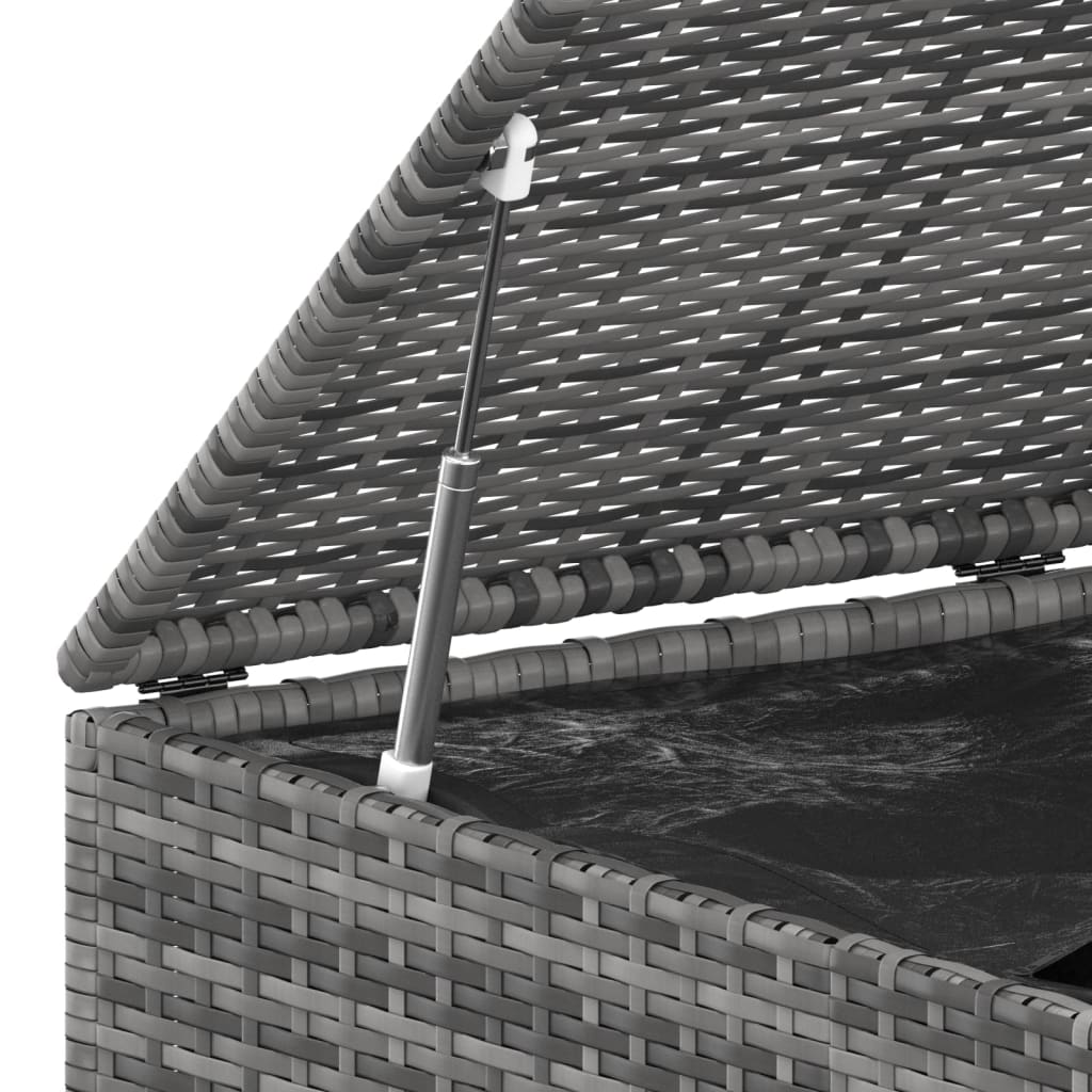 Contenitore per cuscini da giardino in resina intrecciata 145 x 100 x 103 cm grigio 02_0013161