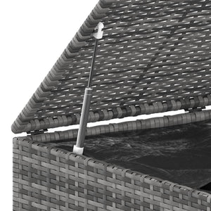 Contenitore per cuscini da giardino in resina intrecciata 145 x 100 x 103 cm grigio 02_0013161