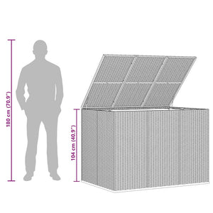 Contenitore da Giardino in Rattan PE 145x100x103 cm Grigio 317231