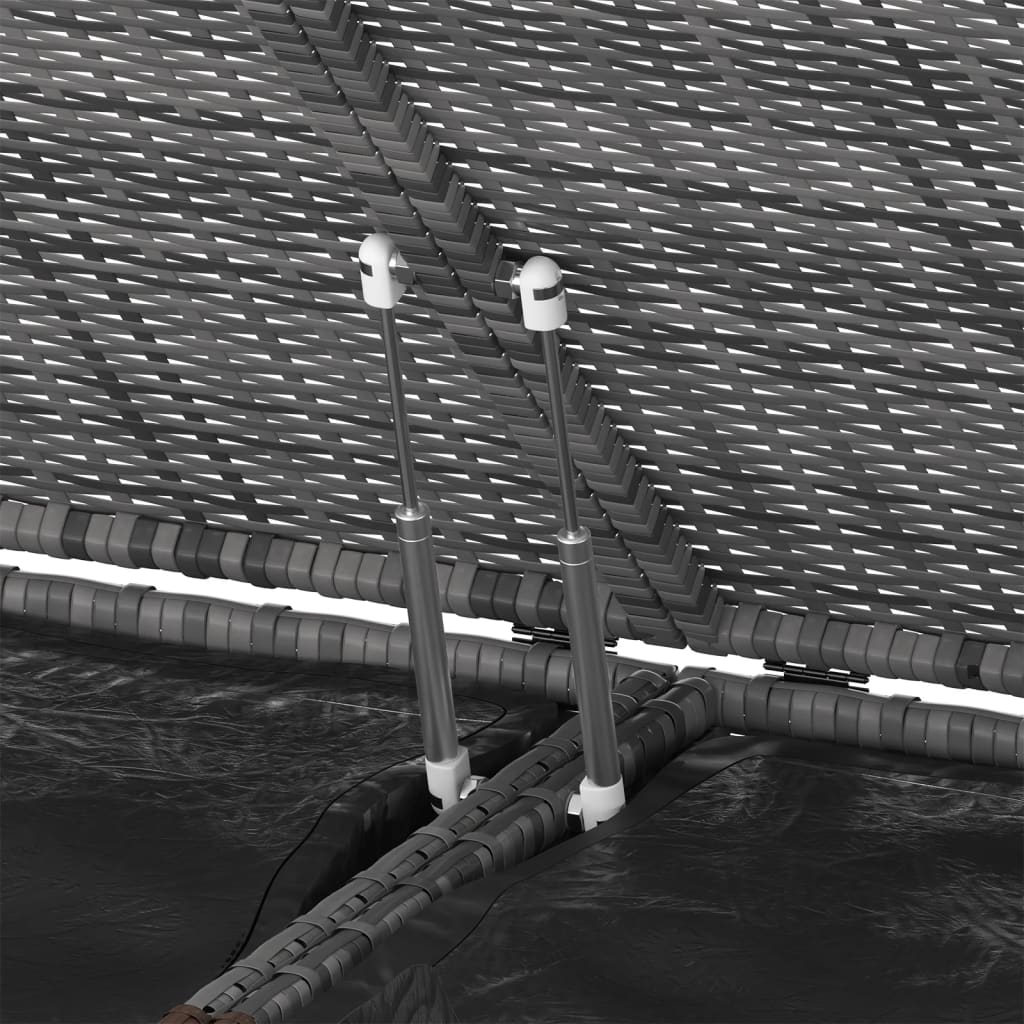 Contenitore per cuscini da giardino in resina intrecciata 291 x 100,5 x 104 cm grigio 02_0013166