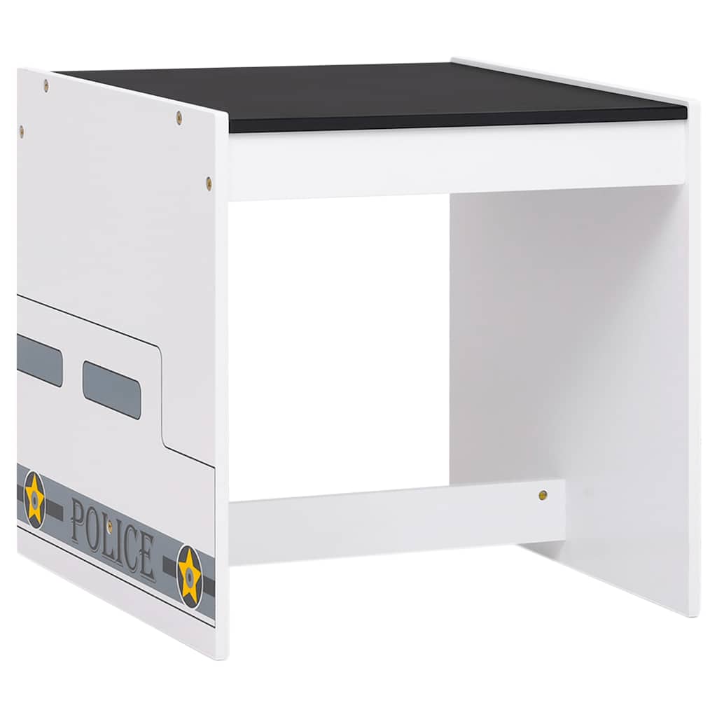 Set Tavolo e Sedia per Bambini 3 pz Design Auto Polizia in MDF 10405