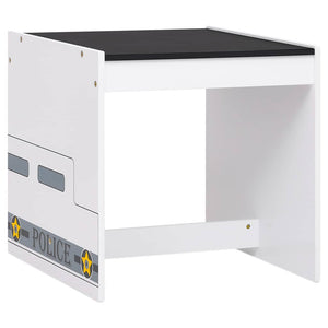 Set Tavolo e Sedia per Bambini 3 pz Design Auto Polizia in MDF 10405