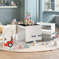 Set Tavolo e Sedia per Bambini 3 pz Design Auto Polizia in MDF cod mxl 69067