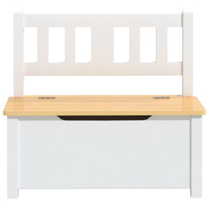 Cassapanca per Bambini Bianca e Beige 60x30x55 cm in MDF 10408