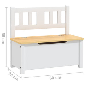 Cassapanca per Bambini Bianca e Beige 60x30x55 cm in MDF cod mxl 75885