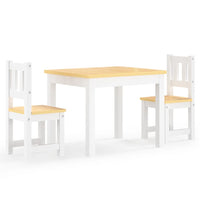 Set Tavolo e Sedie per Bambini 3 Pezzi Bianco e Beige in MDF cod mxl 76585