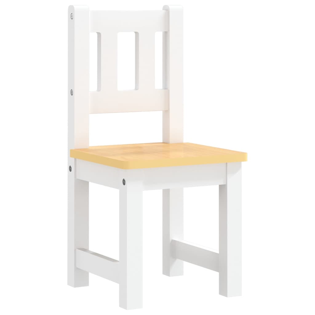 Set Tavolo e Sedie per Bambini 3 Pezzi Bianco e Beige in MDF cod mxl 76585