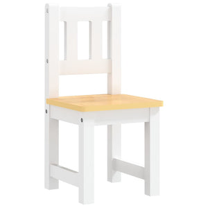 Set Tavolo e Sedie per Bambini 3 Pezzi Bianco e Beige in MDF cod mxl 76585