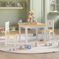 Set Tavolo e Sedie per Bambini 3 Pezzi Bianco e Beige in MDF 10410