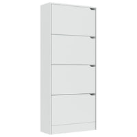 Scarpiera con 4 Ante Bianca 59x24x136 cm in Legno Multistrato 338131