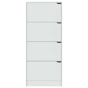 Scarpiera con 4 Ante Bianca 59x24x136 cm in Legno Multistrato 338131