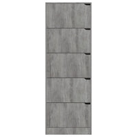 Scarpiera con 5 Ante Cemento 59x24x167 cm in Legno Multistrato 338140