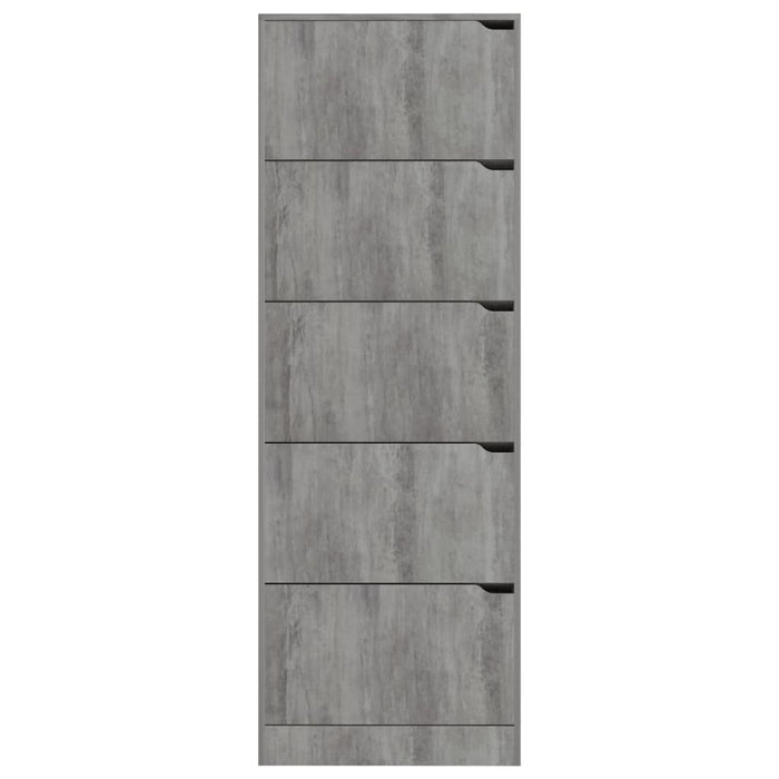 Scarpiera con 5 Ante Cemento 59x24x167 cm in Legno Multistrato 338140