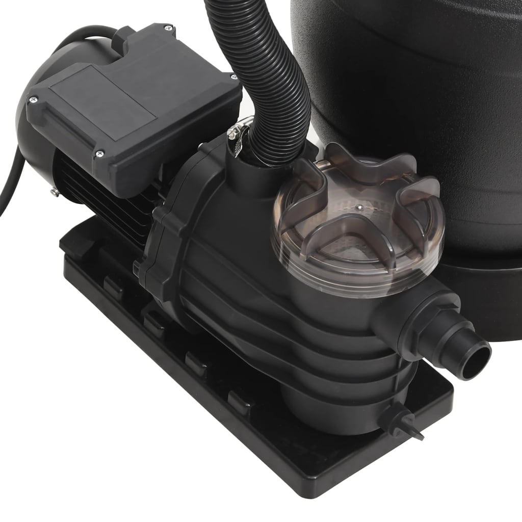 Filtro a Sabbia per Piscina con Prefiltro Nero 93396