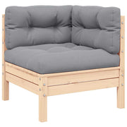 Divano Angolare da Giardino con Cuscini Grigio Massello di Pino cod mxl 73486