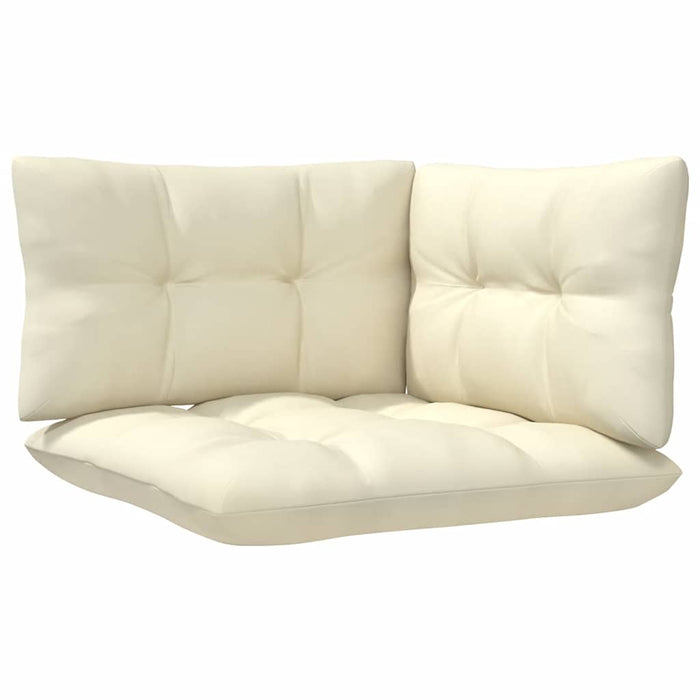 Divano Angolare da Giardino con Cuscini Crema Massello di Pino cod mxl 73485