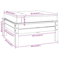 Sgabello da Giardino con Cuscino Grigio in Massello di Pino cod mxl 73488