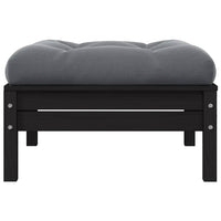 Sgabello da Giardino Cuscino Antracite in Massello di Pino Nerocod mxl 70745