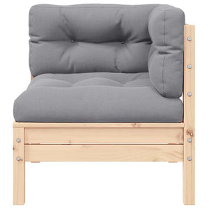 Divano da Giardino a 2 Posti con Cuscini Grigi Massello di Pino cod mxl 73496