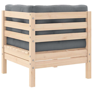 Divano da Giardino a 2 Posti con Cuscini Grigi Massello di Pino cod mxl 73496