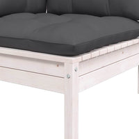 Divano da Giardino a 2 Posti con Cuscini Bianco Legno di Pino 806647