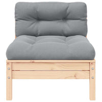 Divano da Giardino a 2 Posti con Cuscini Grigi Massello di Pino 806651