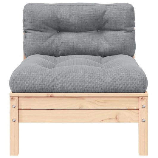 Divano da Giardino a 2 Posti con Cuscini Grigi Massello di Pino 806651