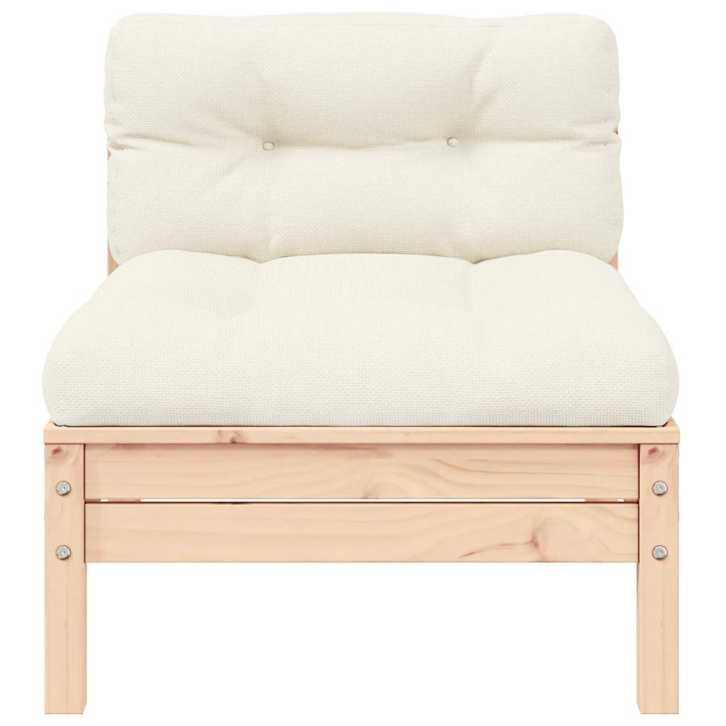 Divano da Giardino a 2 Posti con Cuscini Crema Massello di Pino cod mxl 78584